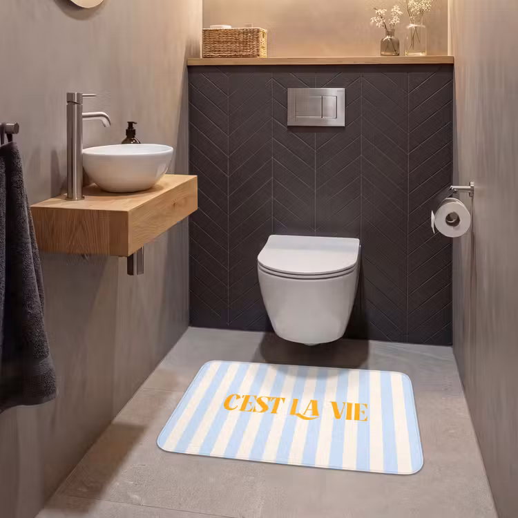 Wc Mat - Alt: Oranje - Blauw - Strepen - C'est la vie — 2