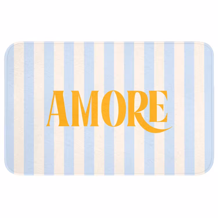 Wc Mat - Oranje - Blauw - Strepen - Amore — 1