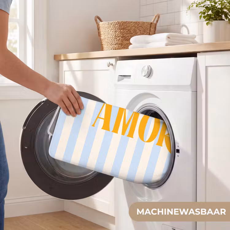 Wc Mat - Oranje - Blauw - Strepen - Amore — 5