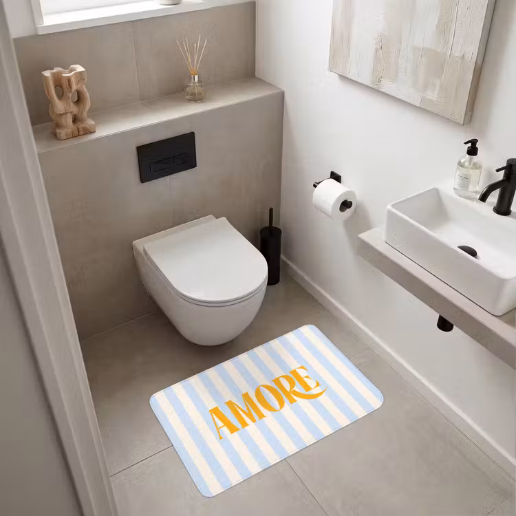 Wc Mat - Oranje - Blauw - Strepen - Amore — 6