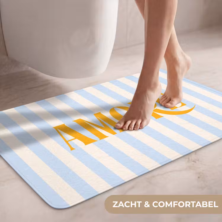 Wc Mat - Oranje - Blauw - Strepen - Amore — 7