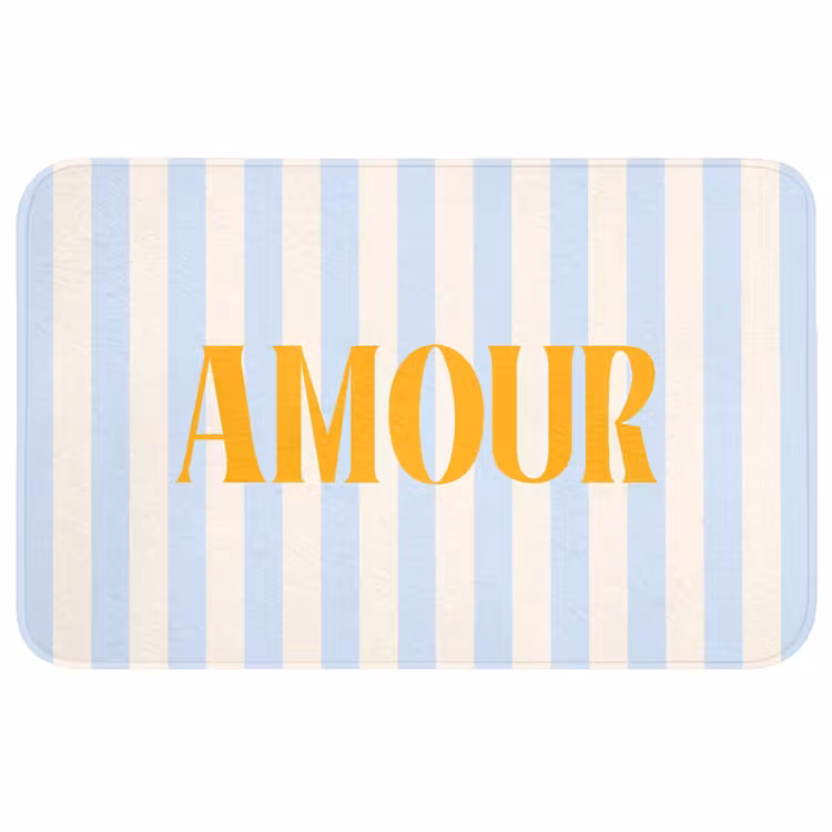 Wc Mat - Oranje - Blauw - Strepen - Amour — 1