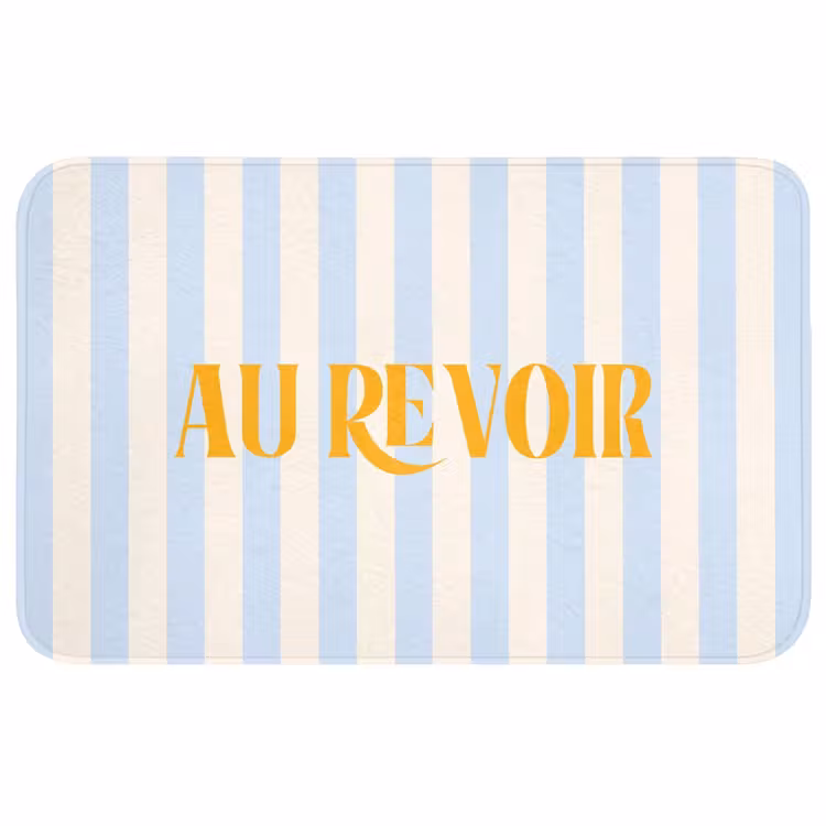 Wc Mat - Oranje - Blauw - Strepen - Au revoir — 1
