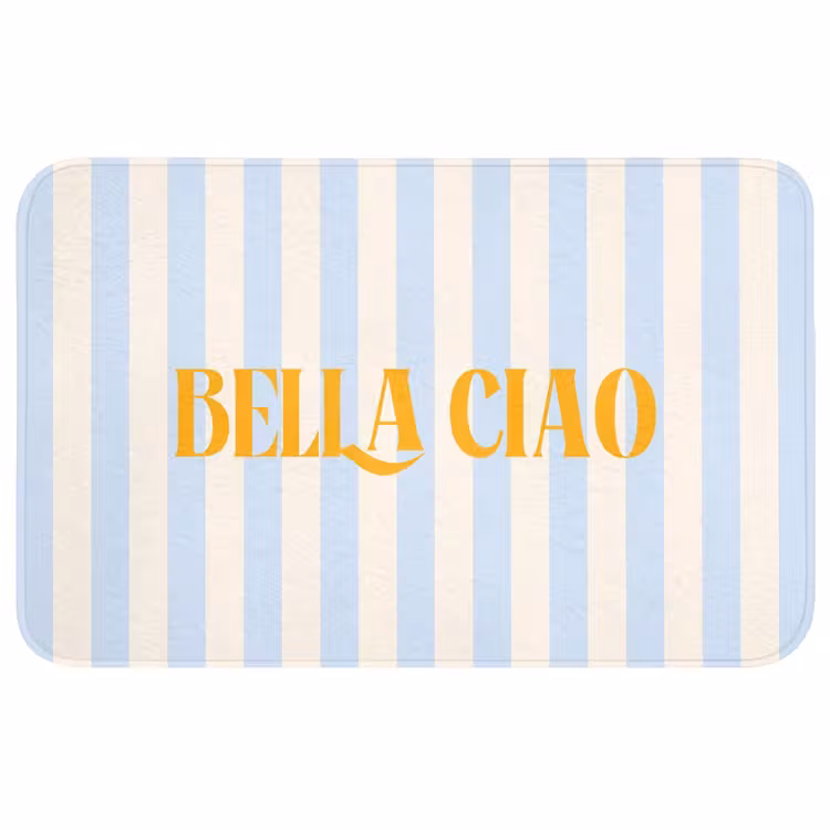 Wc Mat - Oranje - Blauw - Strepen - Bella ciao — 1