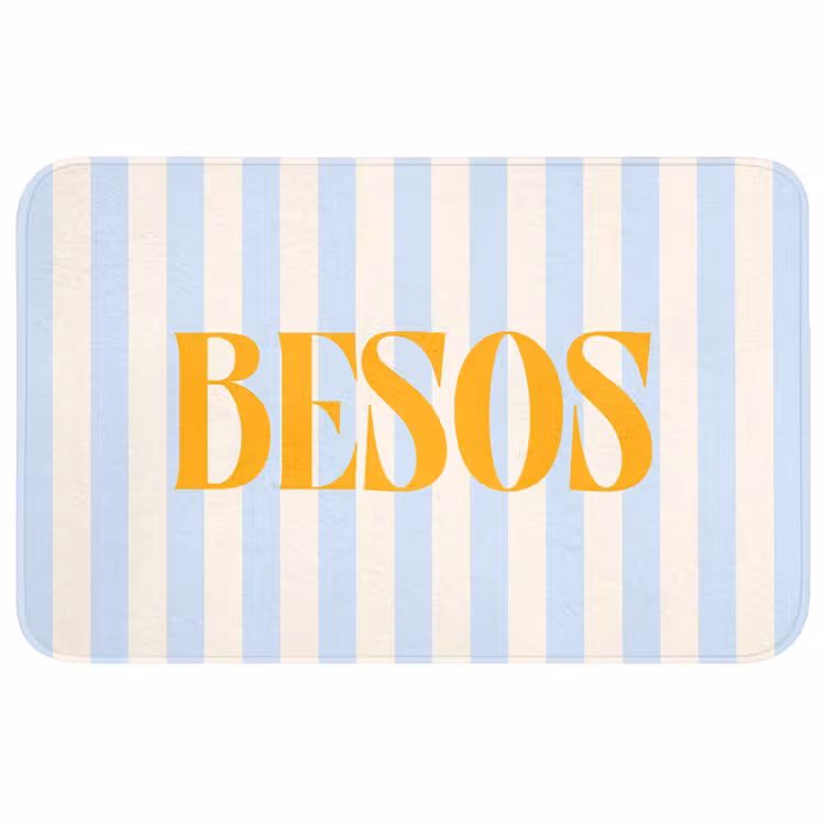 Wc Mat - Oranje - Blauw - Strepen - Besos — 1