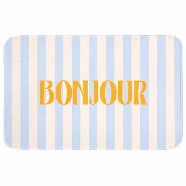 Wc Mat - Oranje - Blauw - Strepen - Bonjour — 1