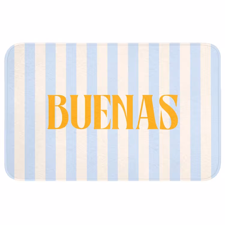 Wc Mat - Oranje - Blauw - Strepen - Buenas — 1