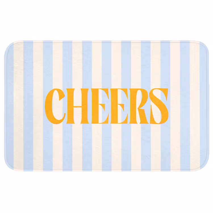 Wc Mat - Oranje - Blauw - Strepen - Cheers — 1