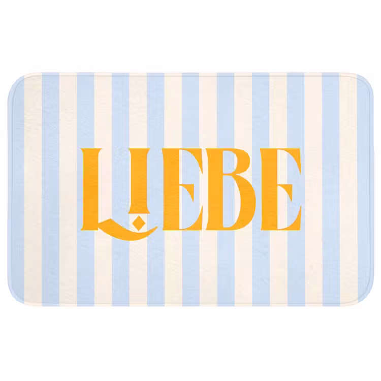 Wc Mat - Oranje - Blauw - Strepen - Liebe — 1