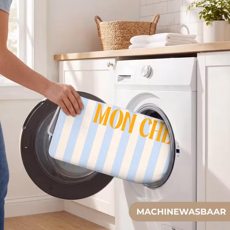 Wc Mat - Oranje - Blauw - Strepen - Mon chéri — 5
