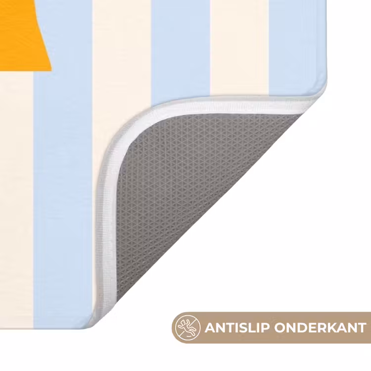 Wc Mat - Oranje - Blauw - Strepen - Okay — 3