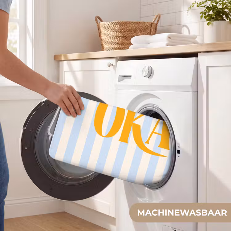 Wc Mat - Oranje - Blauw - Strepen - Okay — 5