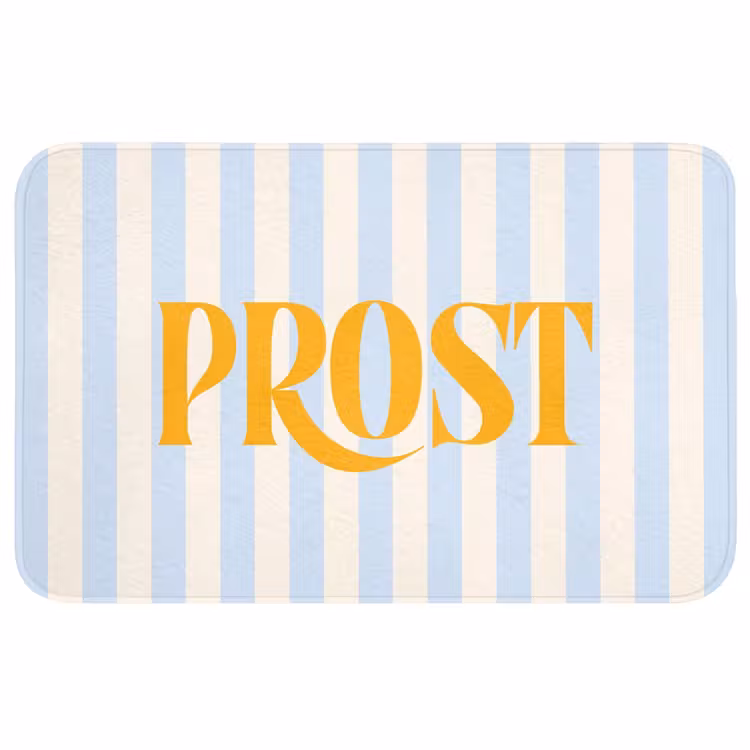 Wc Mat - Oranje - Blauw - Strepen - Prost — 1