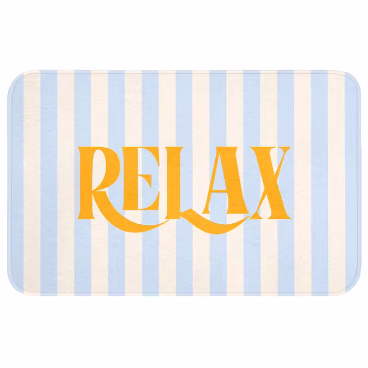 Wc Mat - Oranje - Blauw - Strepen - Relax — 1