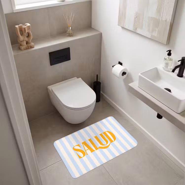 Wc Mat - Oranje - Blauw - Strepen - Salud — 6