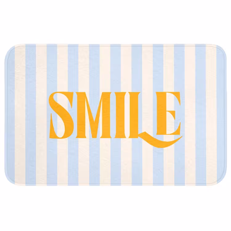 Wc Mat - Oranje - Blauw - Strepen - Smile — 1