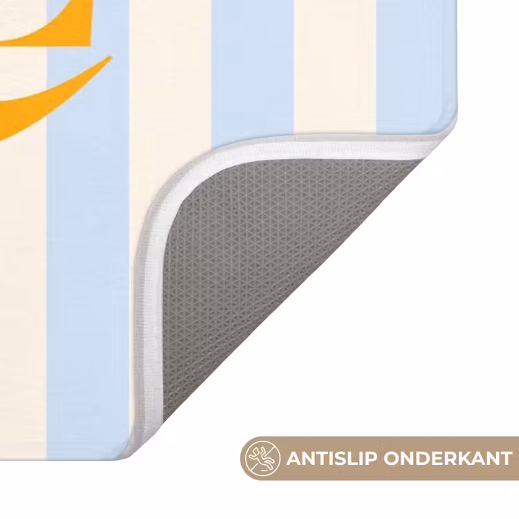 Wc Mat - Oranje - Blauw - Strepen - Smile — 3