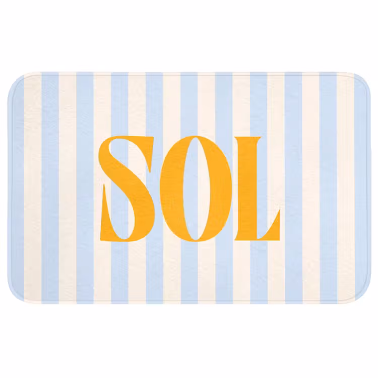 Wc Mat - Oranje - Blauw - Strepen - Sol — 1
