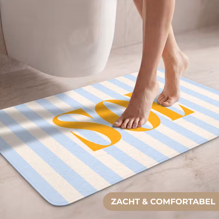 Wc Mat - Oranje - Blauw - Strepen - Sol — 7
