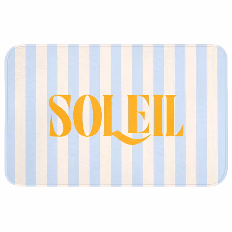 Wc Mat - Oranje - Blauw - Strepen - Soleil — 1