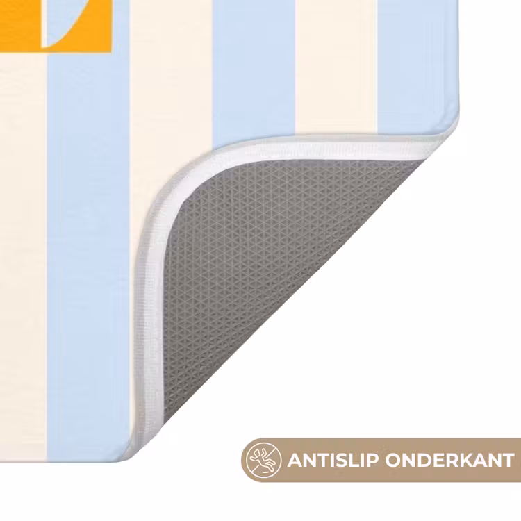 Wc Mat - Oranje - Blauw - Strepen - Soleil — 3