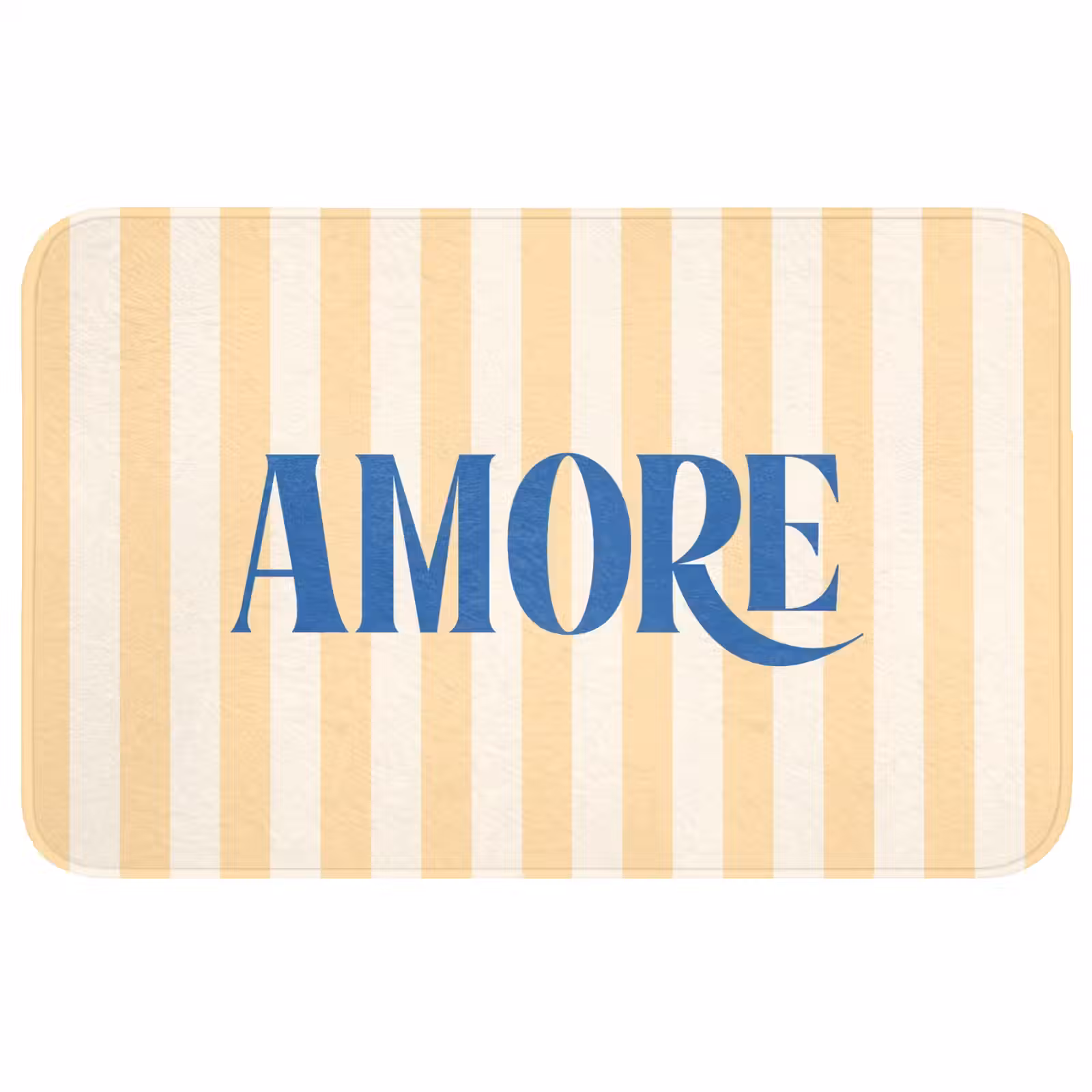 Wc Mat - Blauw - Geel - Strepen - Amore — 1