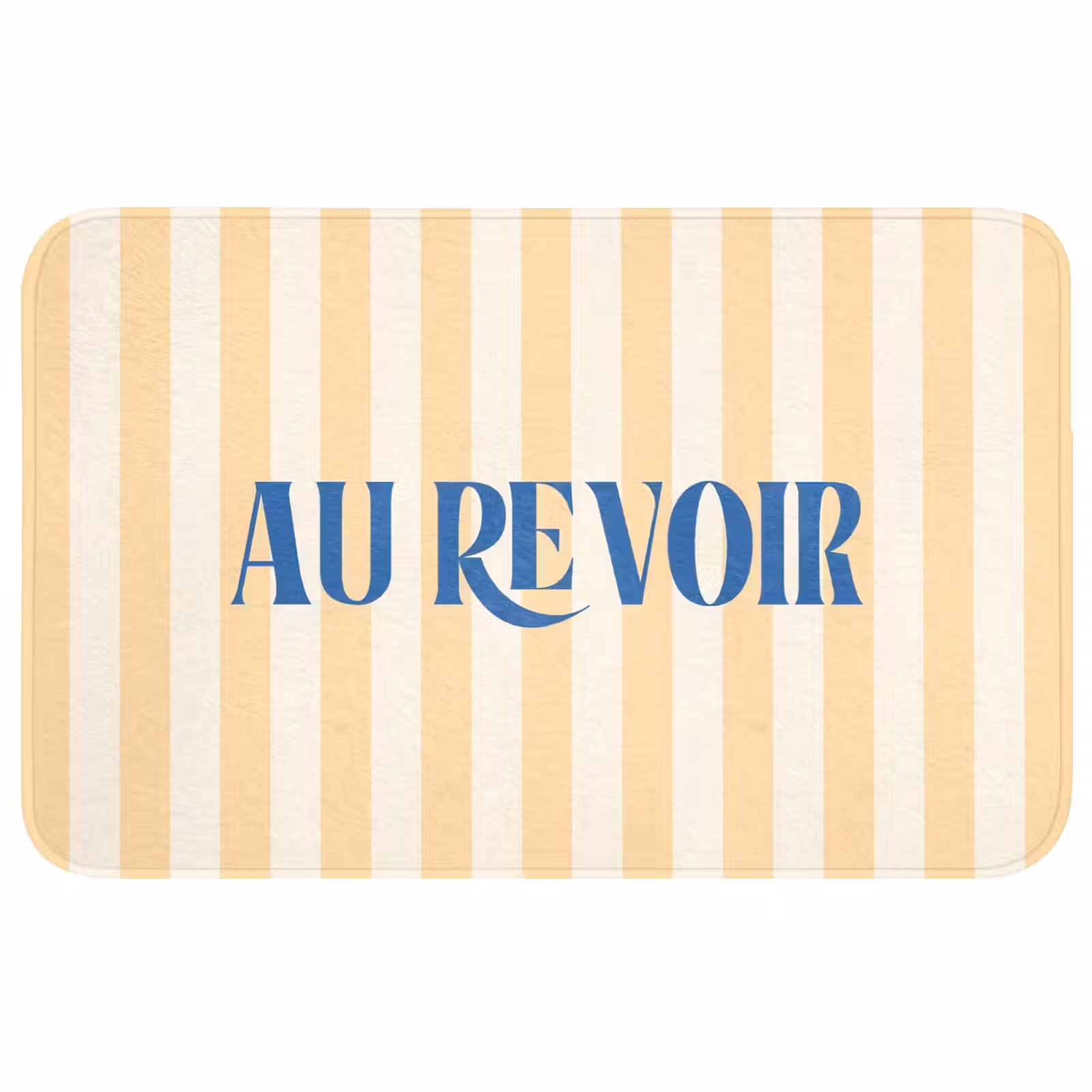 Wc Mat - Blauw - Geel - Strepen - Au revoir — 1