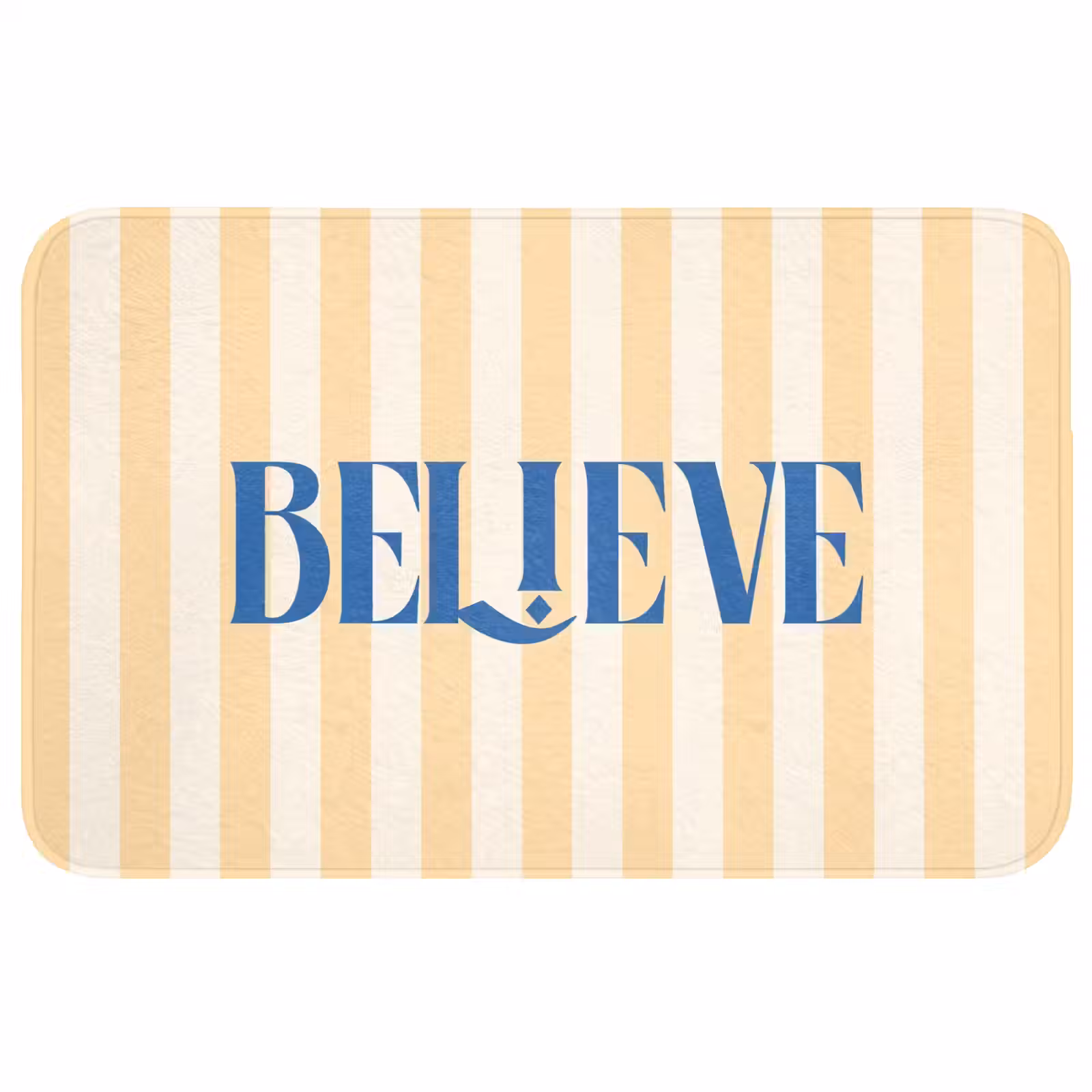 Wc Mat - Blauw - Geel - Strepen - Believe — 1