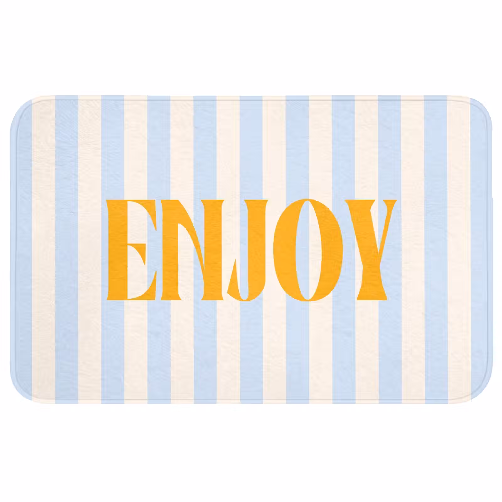 Wc Mat - Oranje - Blauw - Strepen - Enjoy — 1