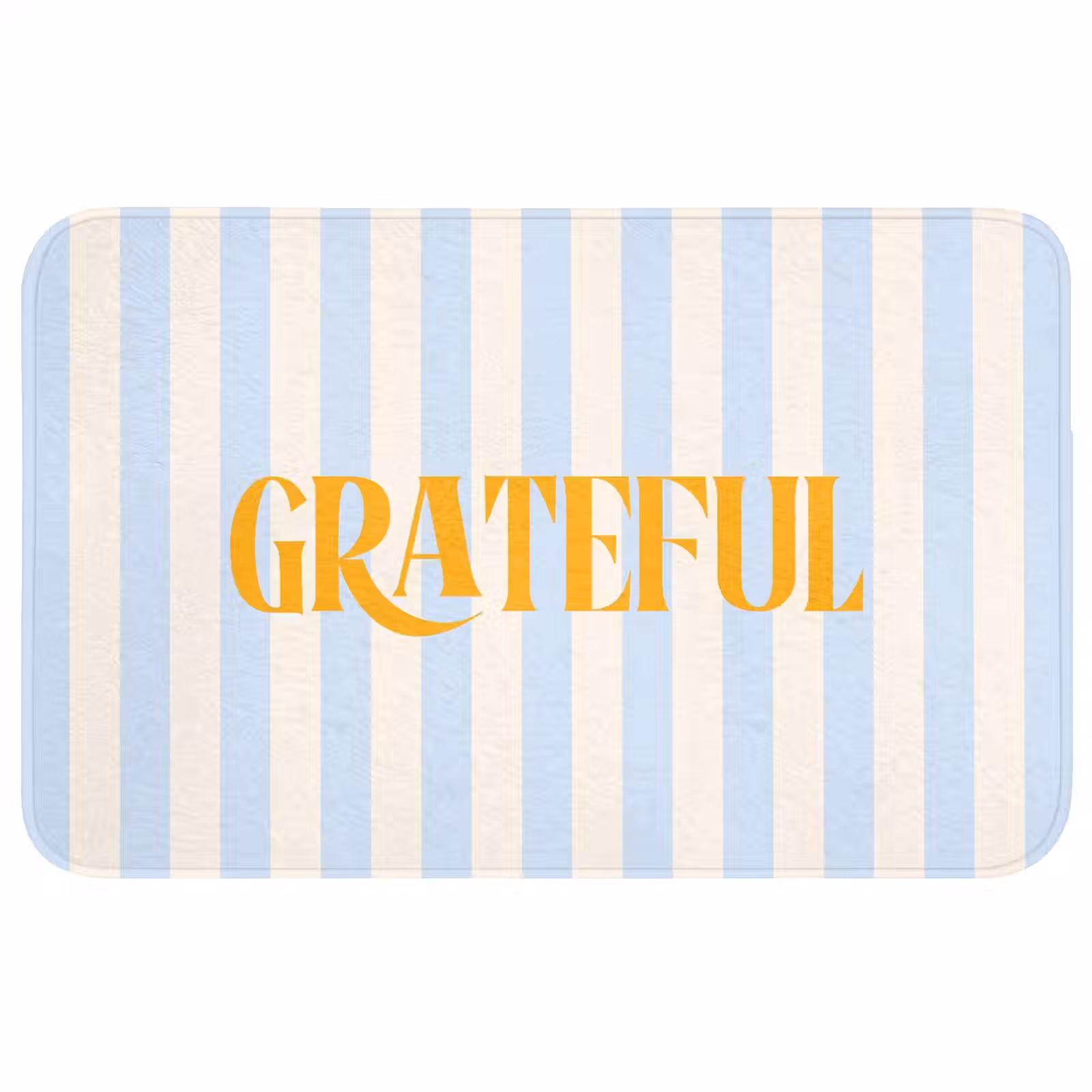 Wc Mat - Oranje - Blauw - Strepen - Grateful — 1