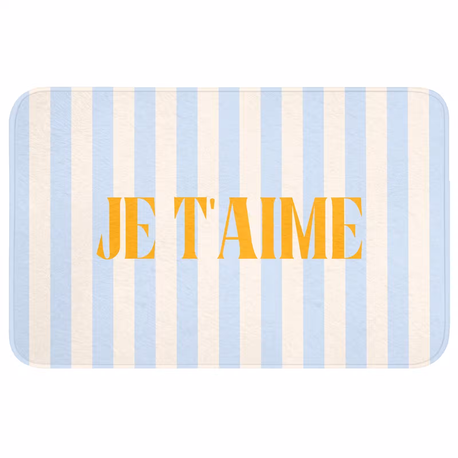 Wc Mat - Oranje - Blauw - Strepen - Je t'aime — 1