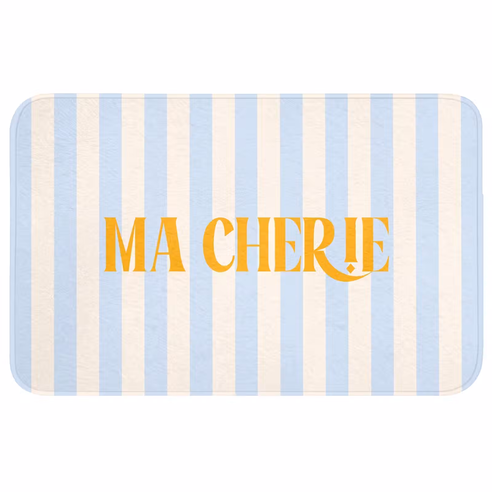 Wc Mat - Oranje - Blauw - Strepen - Ma cherie — 1