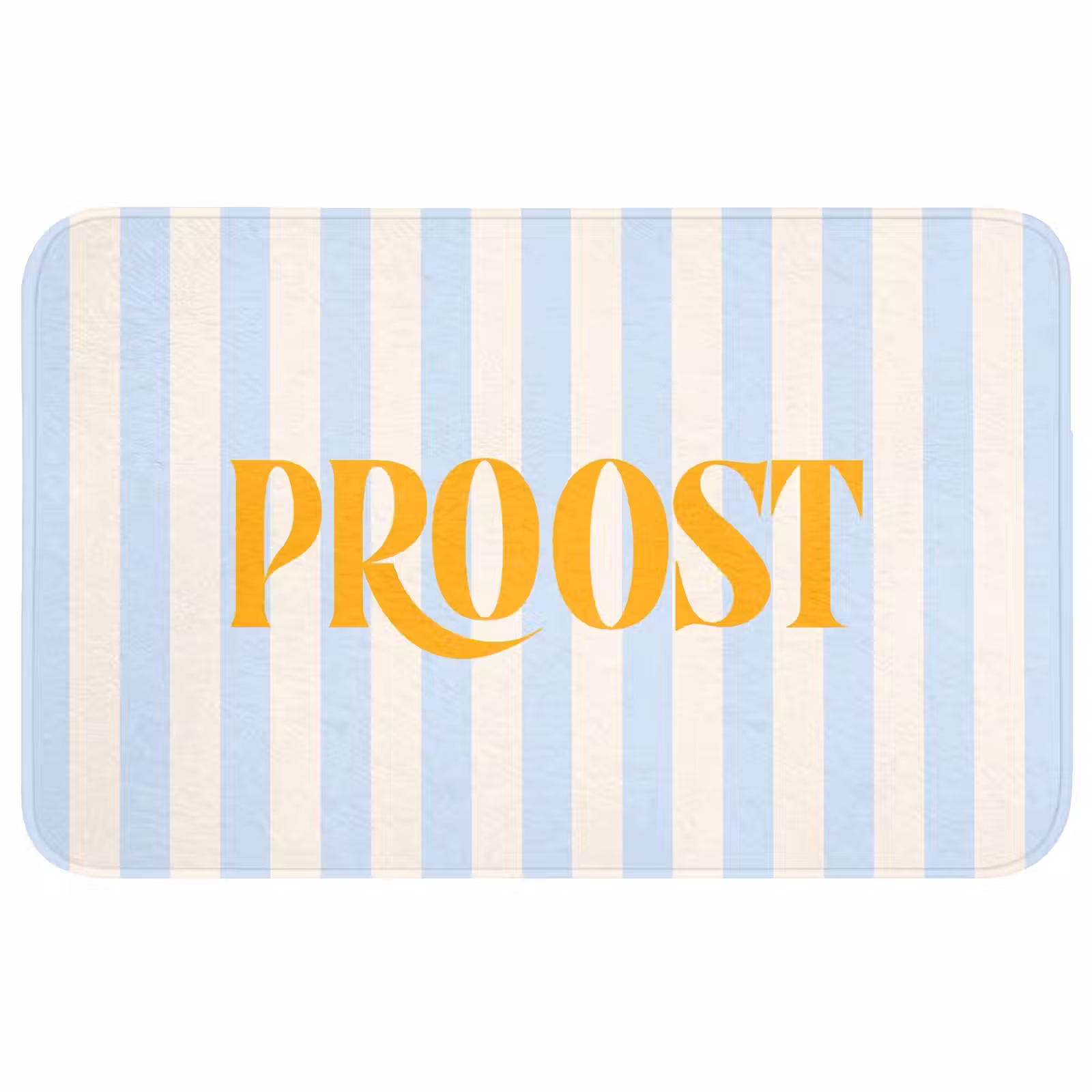 Wc Mat - Oranje - Blauw - Strepen - Proost — 1