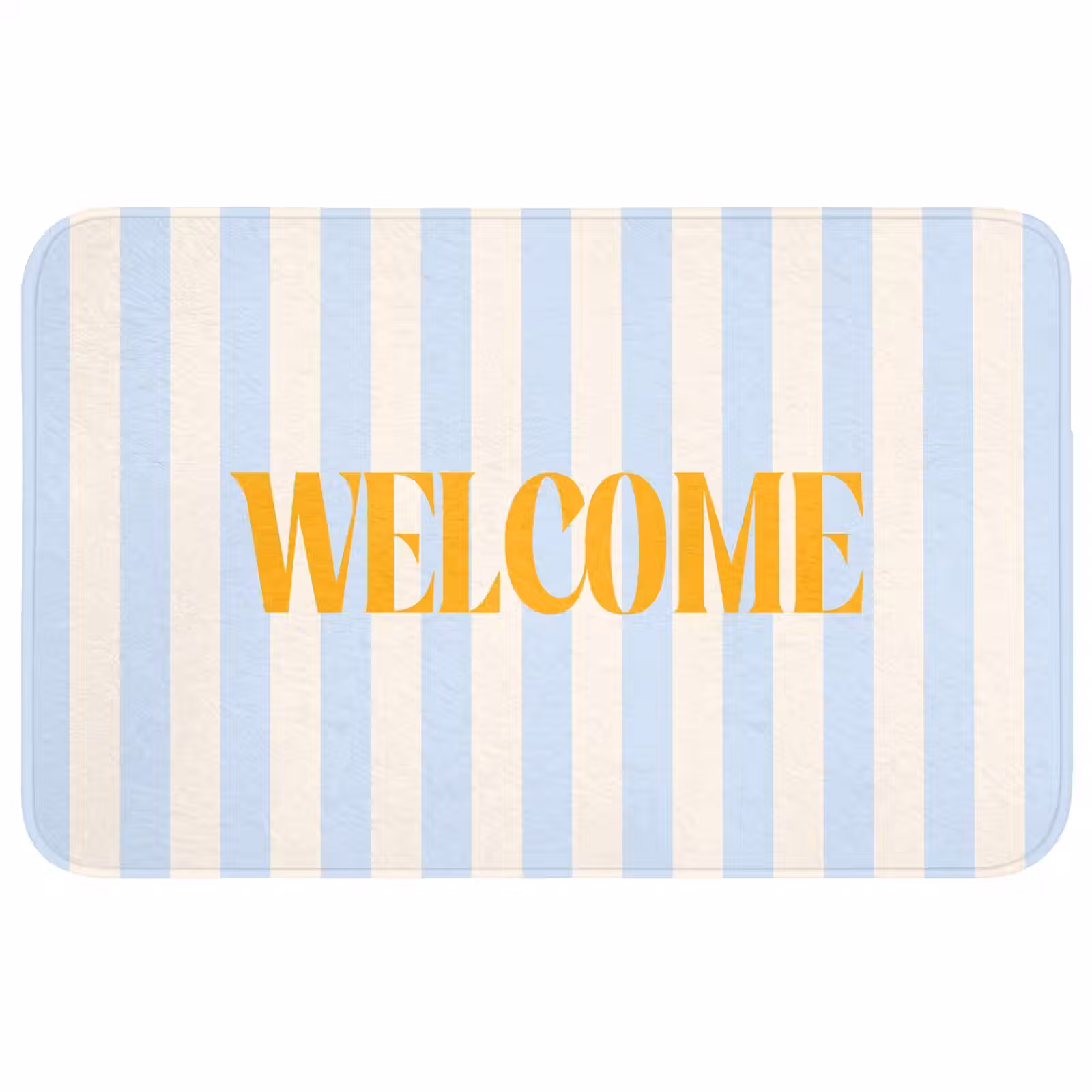 Wc Mat - Oranje - Blauw - Strepen - Welcome — 1