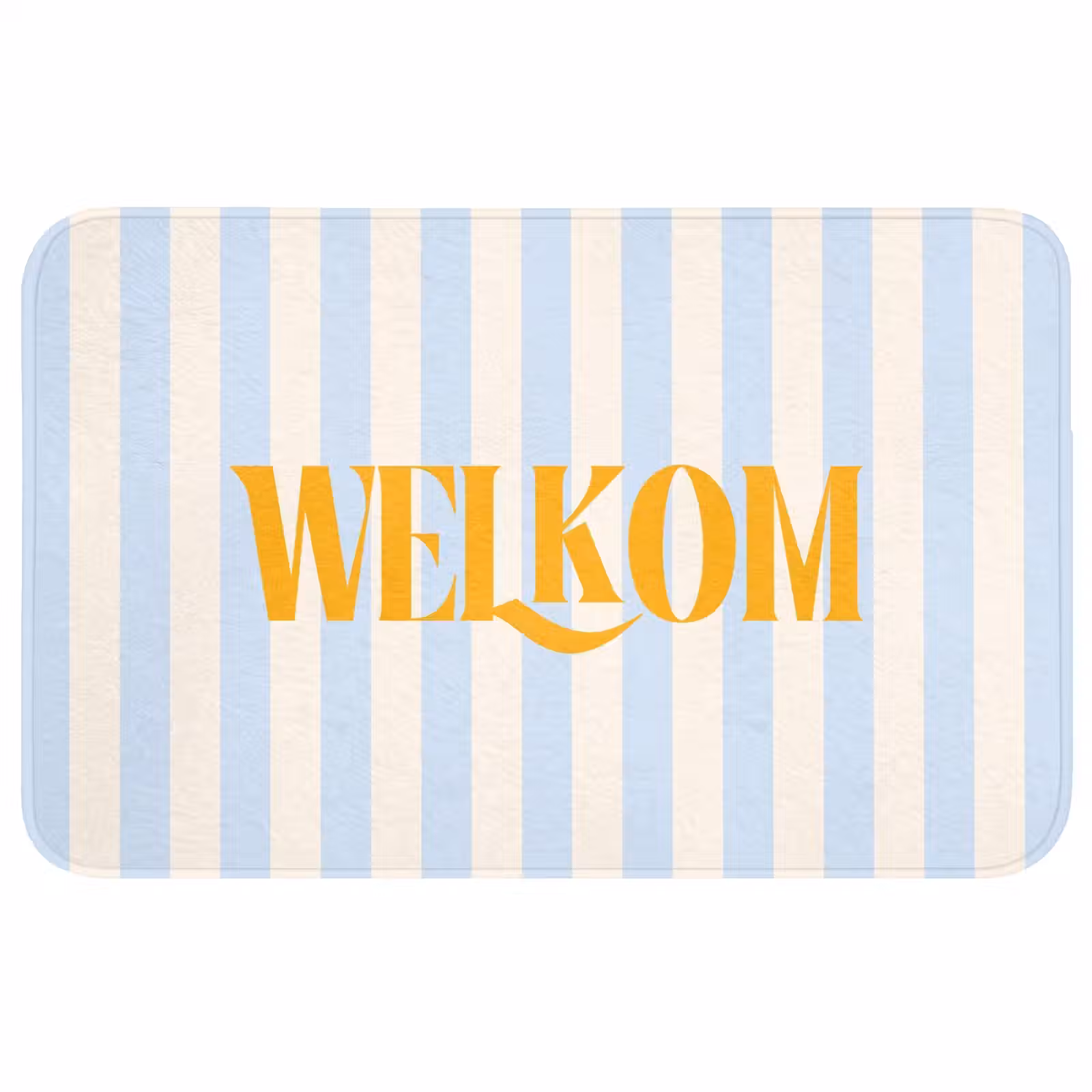 Wc Mat - Oranje - Blauw - Strepen - Welkom — 1
