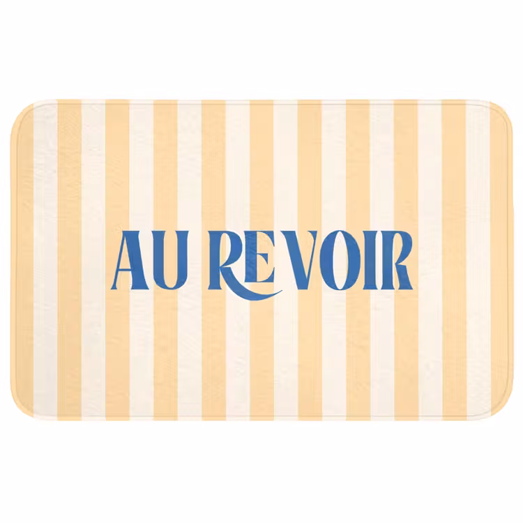 Wc Mat - Blauw - Geel - Strepen - Au revoir — 1