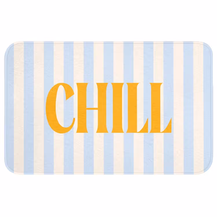 Wc Mat - Oranje - Blauw - Strepen - Chill — 1
