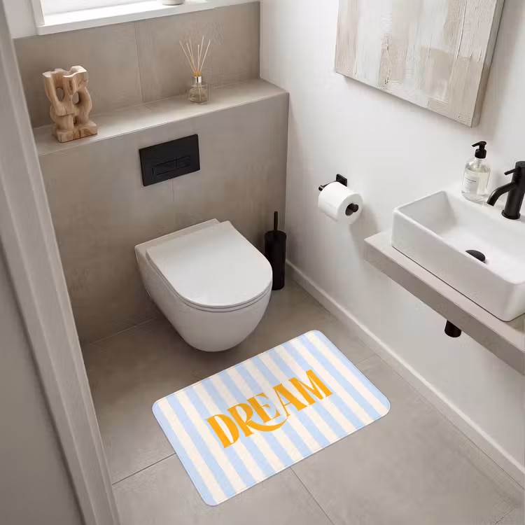 Wc Mat - Oranje - Blauw - Strepen - Dream — 6