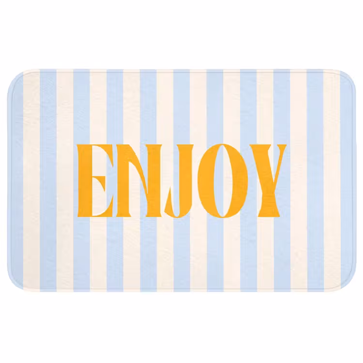 Wc Mat - Oranje - Blauw - Strepen - Enjoy — 1