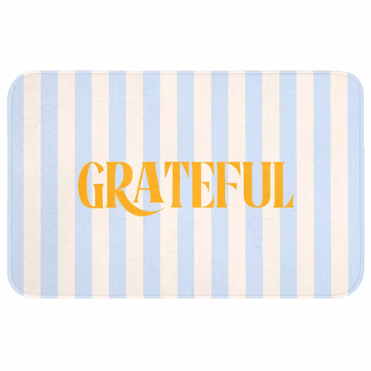 Wc Mat - Oranje - Blauw - Strepen - Grateful — 1