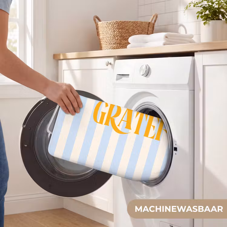 Wc Mat - Oranje - Blauw - Strepen - Grateful — 5