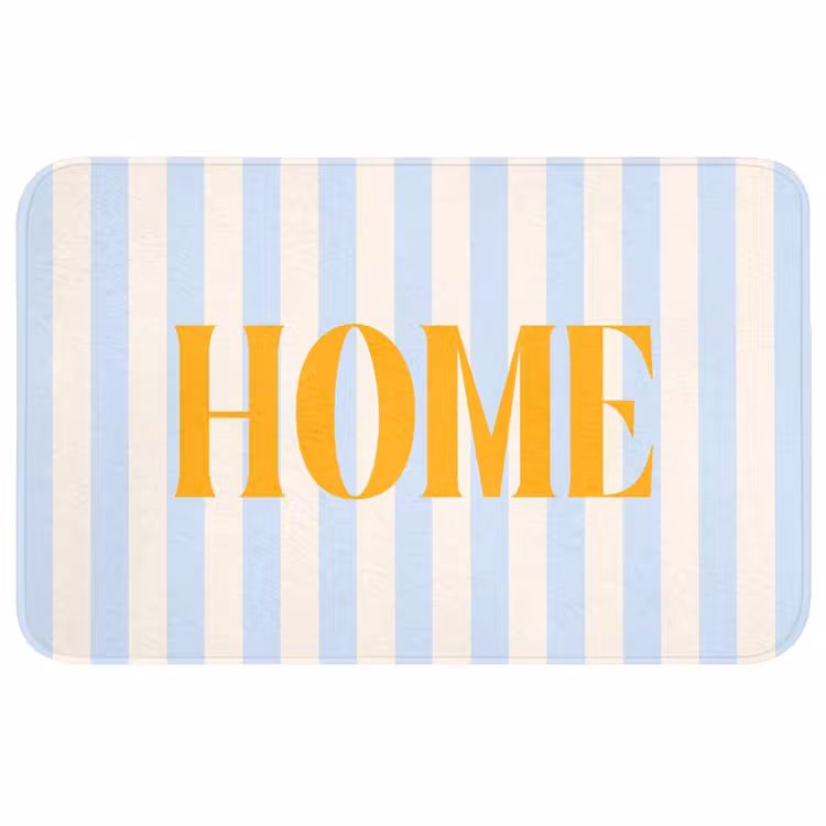 Wc Mat - Oranje - Blauw - Strepen - Home — 1