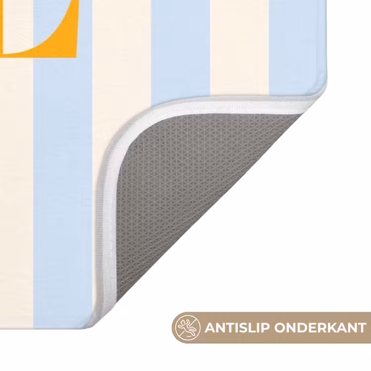 Wc Mat - Oranje - Blauw - Strepen - Home — 3