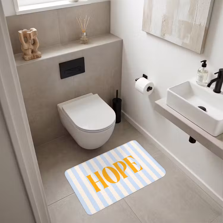 Wc Mat - Oranje - Blauw - Strepen - Hope — 6