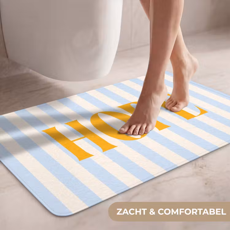 Wc Mat - Oranje - Blauw - Strepen - Hope — 7
