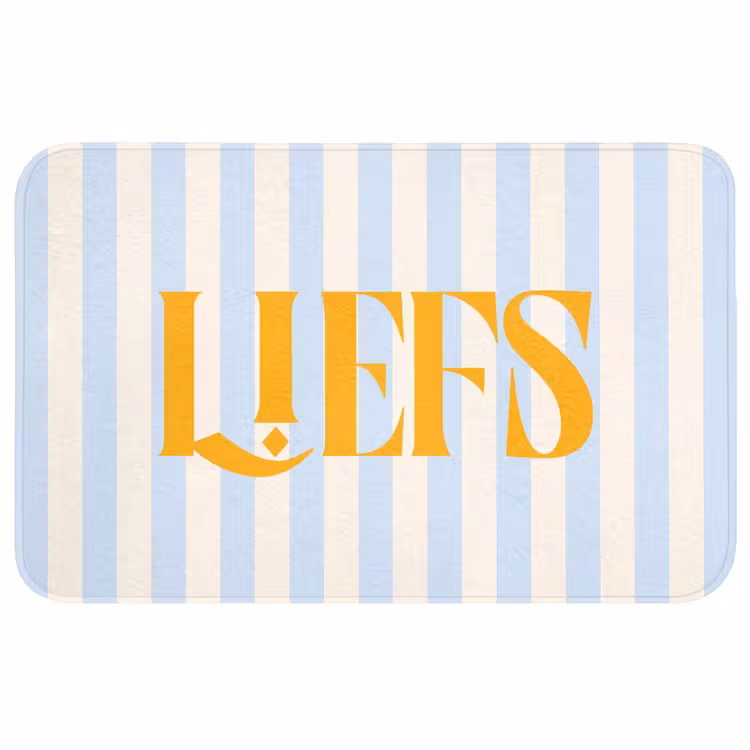 Wc Mat - Oranje - Blauw - Strepen - Liefs — 1
