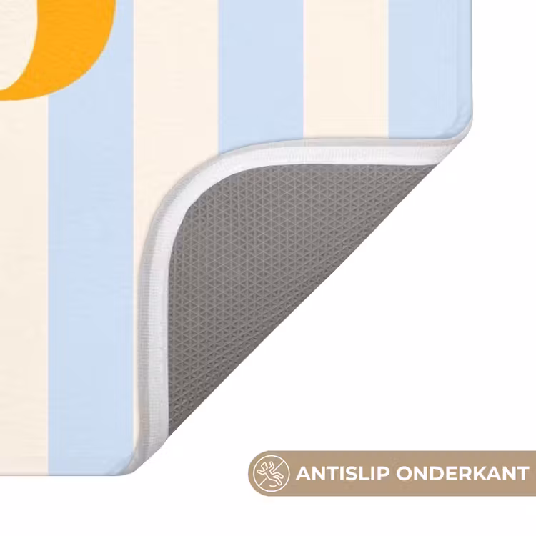 Wc Mat - Oranje - Blauw - Strepen - Liefs — 3