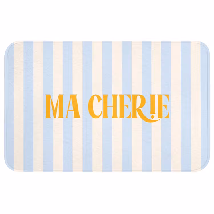 Wc Mat - Oranje - Blauw - Strepen - Ma cherie — 1