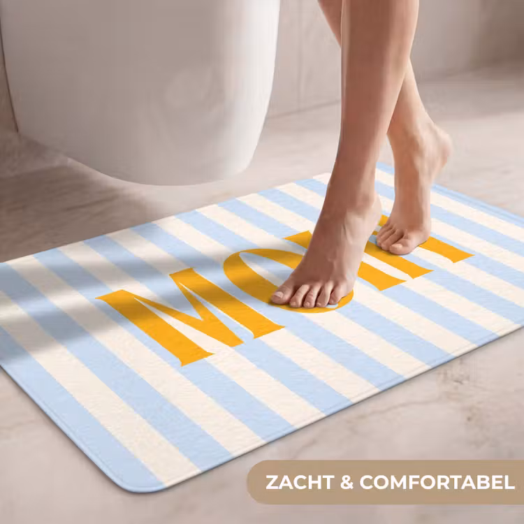Wc Mat - Oranje - Blauw - Strepen - Moin — 7