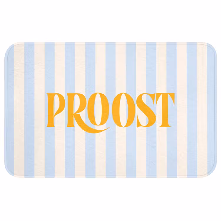 Wc Mat - Oranje - Blauw - Strepen - Proost — 1
